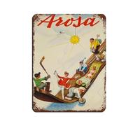 Montreux-Oberland Bernese Switzerland Vintage Ski Poster Tin Sign Vintage Metal Pub Club Cafe Bar Home Wall Art Decoration Poster Retro 12x16inch(30x40cm)