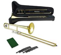 Montreux Student Bb Trombone for Beginners with Lightweight Protective Carry Case, 12C Mouthpiece - Lacquer Brass, 8 inch / 20 cm Bell, B Flat