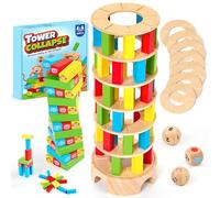 Montrix Wooden Tumble Tower Game, Montessori Math Learning Toys