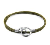 Montrose Silver and Rope Bracelet ANCHOR & CREW Green 23cm