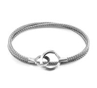 Montrose Silver and Rope Bracelet ANCHOR & CREW Grey 23cm