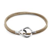 Montrose Silver and Rope Bracelet ANCHOR & CREW Light Brown 19cm