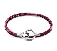 Montrose Silver and Rope Bracelet ANCHOR & CREW Purple 19cm