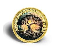 Montserrat Abbey Tree of Life Challenge Coin Double-Sided Gold-Tone 40mm