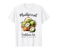Montserrat Coconut Caribbean Sea GPS Island Vacation T-Shirt