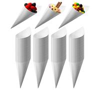 MONTX® 200-Pack Disposable Food Cones | 7" or 6" | Food-Safe Paper Charcuterie Cones for Appetizers, Popcorn, Snacks, Confetti | Alternative to Wood Cones (7 Inch)