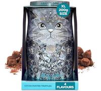 Monty Bojangles Cocoa Dusted Chocolate Truffles Cat Tin (Diamond Empress - 200g) Four Flavours In One, Luxury Chocolatey Truffles - Collectable Cat Tin, Truffles Chocolate Gift Box With Bespoke Design