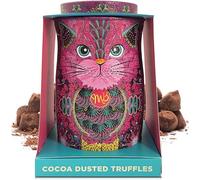 Monty Bojangles Cocoa Dusted Chocolate Truffles Cat Tin (Persian Pink - 135g) Choccy Scoffy Flavoured Luxury Chocolatey Truffles - Collectable Cat Tin, Truffles Chocolate Gift Box With Bespoke Design