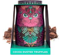 Monty Bojangles Cocoa Dusted Chocolate Truffles Cat Tin (Violet Rebel - 135g) Choccy Scoffy Flavoured Luxury Chocolatey Truffles - Collectable Cat Tin, Truffles Chocolate Gift Box With Bespoke Design