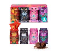 Monty Bojangles Kit-Tins Cocoa Dusted Chocolate Truffles Gift Box Mini Tins | 4 Flavours, Chocolatey Truffles, Collectable Midi Tins, Luxury Chocolates Gift Set Multipack, 4 x 36 g