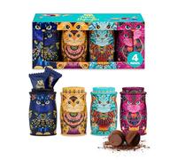 Monty Bojangles Kit-Tins Cocoa Dusted Chocolate Truffles Gift Set (4 x 36g) Four Flavours In One, Luxury Chocolatey Truffles - Collectable Cat Tins, Truffles Chocolate Gift Box With Bespoke Design