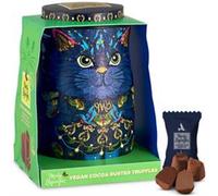 Monty Bojangles Vegan Cocoa Dusted Chocolate Truffles Cat Tin(Midnight Prince-135g)Cocoa Nib Night Flavoured Luxury Vegan Chocolate Truffles-Collectable Truffles Chocolate Gift Box With Bespoke Design