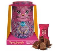 Monty Bojangles Cocoa Dusted Chocolate Truffles Cat Tin (135g - Shimmering Starlet) Berry Bubbly Luxury Truffles - Collectable Cat Tin, Truffles Chocolate Gift Box With Bespoke Design