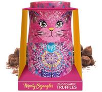Monty Bojangles Cocoa Dusted Chocolate Truffles Cat Tin (135g - Shimmering Starlet) Berry Bubbly Luxury Truffles - Collectable Cat Tin, Truffles Chocolate Gift Box With Bespoke Design