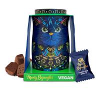 Monty Bojangles Vegan Cocoa Dusted Chocolate Truffles Cat Tin(Midnight Prince-135g)Cocoa Nib Night Flavoured Luxury Vegan Chocolate Truffles-Collectable Truffles Chocolate Gift Box With Bespoke Design