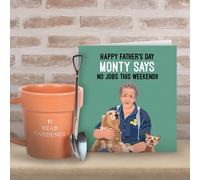 Monty Don Father's Day Card And Head Gardener Mug Pot And Spoon - Card And Gift