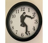 Monty Python Inspired Silly Walk Wall Clock - Creative Wall Clock Artwork, Precise Sweep Seconds Silent Clock No-Ticking for Bedroom,Office & Library Wall Decorations (Black)