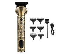 MONTY SOUL - Men's Electric Shaver 6 in 1, Professional Beard Trimmer with Interchangeable Accessories, USB Rechargeable Hair Clipper Vintage Style