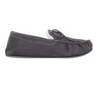 Monty, Suede Wool Moccasins with Rubber Sole SNUGRUGS Dark Grey 9