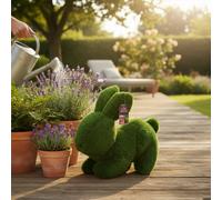 Monty The Lying Artificial Grass Bunny Rabbit Garden Ornament 35Cm Uv Stabilised Outdoor Decor