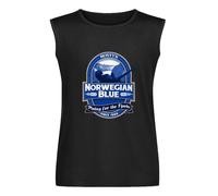 Monty's Norwegian Blue Funny Python Sketch Dead Parrot Mens Black Sleeveless T-Shirt Vests Top Unisex Tank Tee XL
