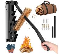 Monucep Kindling Splitter, Log Splitter Manual Wood Splitter with Long Handle,Log Splitters for Firewood, Portable Firewood Splitter for Softwoods, Splitter Wood for Indoor and Outdoor Use, Black