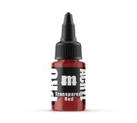 Monument Hobbies 047-Pro Acryl Transparent Red Acrylic Model Paints for Plastic Models - Miniature Painting, no-clog cap, comes loaded with glass agitator