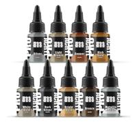 Monument Hobbies PRO Acryl 22ml Acrylic Paint Set - Miniature Paint for Wargames - Non Toxic Acrylic Paint Compatible with Both Brush and Airbrush Painting Techniques - Metallic Set
