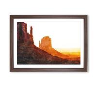 Monument Valley Canyon in California Painting Framed Print | A2 Walnut Framed Wall Art | Ready to Hang | Modern Cityscape Picture | Living Room Bedroom Lounge Office