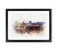 Monument Valley in Abstract Framed Print | A2 Black Framed Wall Art | Ready to Hang | Abstract Cityscape Picture | Living Room Bedroom Lounge Office