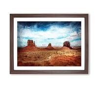 Monument Valley In Navajo Tribal Park Modern Art Framed Print | A3 Walnut Framed Wall Art | Ready to Hang | Modern Cityscape Picture | Living Room Bedroom Lounge Office