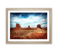 Monument Valley In Navajo Tribal Park Modern Art Framed Print | A4 Oak Framed Wall Art | Ready to Hang | Modern Cityscape Picture | Living Room Bedroom Lounge Office