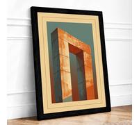 Monumental Gateway Geometric Framed Wall Art Print A1 (84.1×59.4cm) Black, Wall Decor for Living Room, Bedroom, Office & Home, Ready to Hang, Art Gift