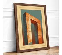 Monumental Gateway Geometric Framed Wall Art Print A3 (42×29.7cm) Walnut, Wall Decor for Living Room, Bedroom, Office & Home, Ready to Hang, Art Gift