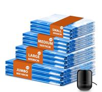 MONVANE Vacuum Compression Storage Bags for Clothes - 12 Pack Reusable Space Saver Bags with Wired Electric Air Pump for travel (3J + 3L + 3M + 3S)