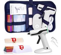 MONVICT Cordless Hot Melt Glue Gun, Smart Power-Off with 2.2 Ah Built-in Battery USB-C Rechargeable Mini Glue Gun Kit, 40 Pcs Glue Sticks, 10 Pcs Craft sticks, Carrying Case for DIY Craft Gift, White