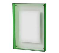 MONYRA Acrylic Picture Frame Transparent Double-Sided - Photo Frame Standing & Hanging with Coloured Edge, Frameless Photo Block for Wall & Table Decoration, Acrylic Glass Neon Picture Holder (Green