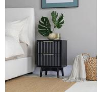 Monza 2 Drawer Bedside Table With Fluted Front Black