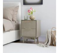 Home Garden Direct Monza 2 Drawer Bedside Table With Fluted Front Pale Ash