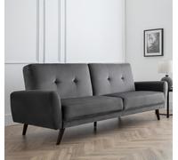 Monza - 2 Seater Sofa Bed - Grey - Velvet - Happy Beds