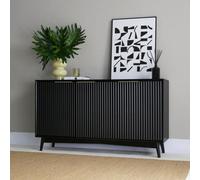 Monza 3 Door Sideboard With Fluted Detailing Black