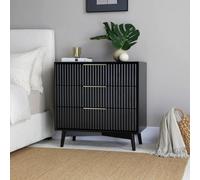 Monza 3 Drawer Chest With Fluted Front Black