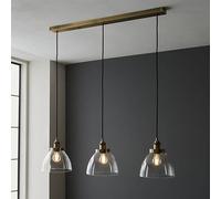 monza 3 lights linear ceiling pendant light in antique brass