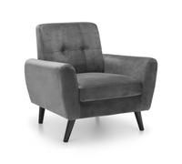 Julian Bowen Monza Velvet Armchair - Grey