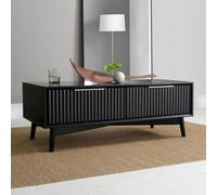 Monza Coffee Table With Fluted Drawers Black