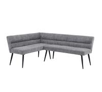 Monza Corner Dining Bench - Grey Fabric - LHF