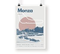 Monza F1 Circuit Poster: Italian Grand Prix Track Art Print, Motorsport Wall Decor, Formula 1 Racing Gift, Retro Racing Artwork F1 Lover