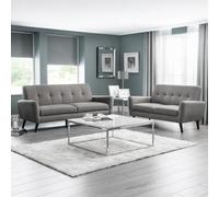 Monza Grey Linen Fabric 2 Seater Sofa