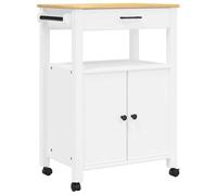 Monza Kitchen Trolley Made of Solid Pine Wood 60 x 40 x 88.5 cm with Drawer and Shelf, Rolling and Freestanding, Versatile Serving Trolley and Side Trolley for Kitchen, Dining Room and Niche