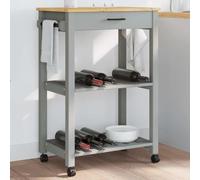 Monza Kitchen Trolley Made of Solid Pine Wood 60 x 40 x 88.5 cm with Drawer and Shelf, Rolling and Freestanding, Versatile Serving Trolley for Kitchen, Dining Room, Bar and Storage Space